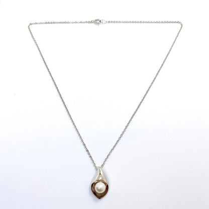 Tasaki Pearl Necklace Drop Droplet featuring 6.3mm pearls on a 40cm silver chain