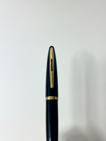 Waterman Carren Black Ballpoint Pen measuring approximately 14 cm in length and 1.4 cm in diameter