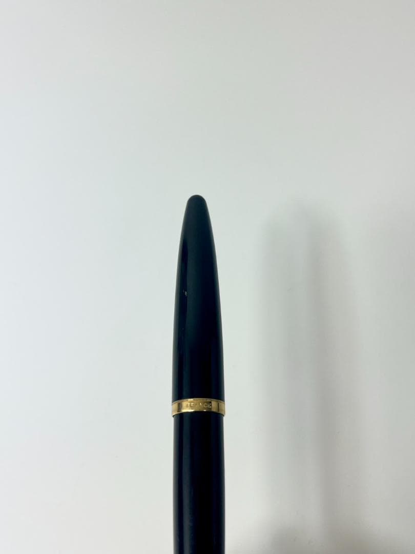 Waterman Carren Black Ballpoint Pen measuring approximately 14 cm in length and 1.4 cm in diameter