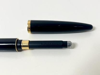 Waterman Carren Black Ballpoint Pen measuring approximately 14 cm in length and 1.4 cm in diameter