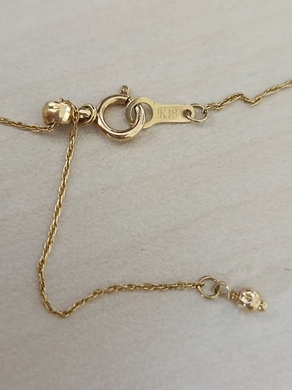 Agete gold necklace with 0.05ct diamond moon pendant on 55cm yellow gold chain