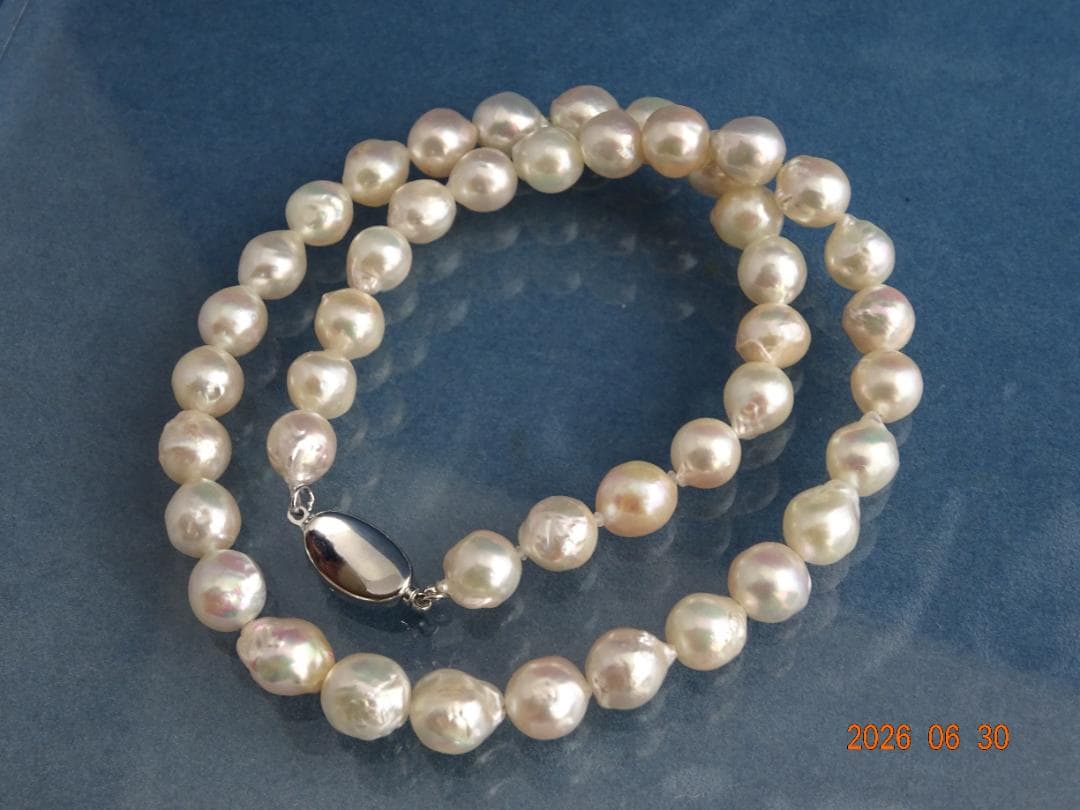 Akoya pearl necklace with 8-8.5mm pearls and silver one-touch SV925 rhodium clasp