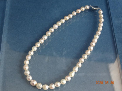 Akoya pearl necklace with 8-8.5mm pearls and silver one-touch SV925 rhodium clasp