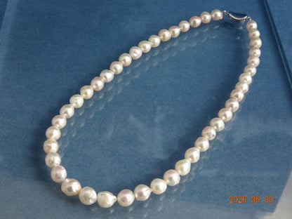 Akoya pearl necklace with 8-8.5mm pearls and silver one-touch SV925 rhodium clasp
