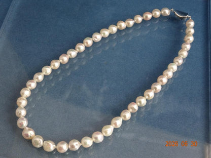 Akoya pearl necklace with 8-8.5mm pearls and silver one-touch SV925 rhodium clasp