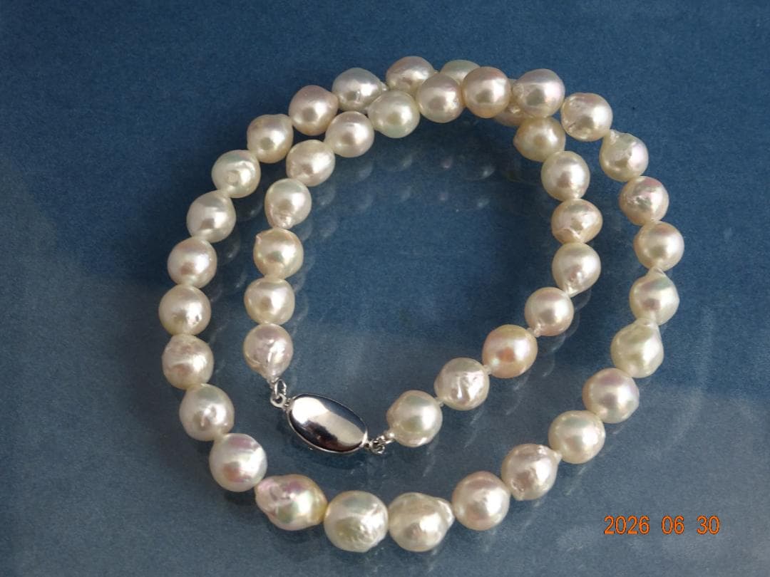 Akoya pearl necklace with 8-8.5mm pearls and silver one-touch SV925 rhodium clasp