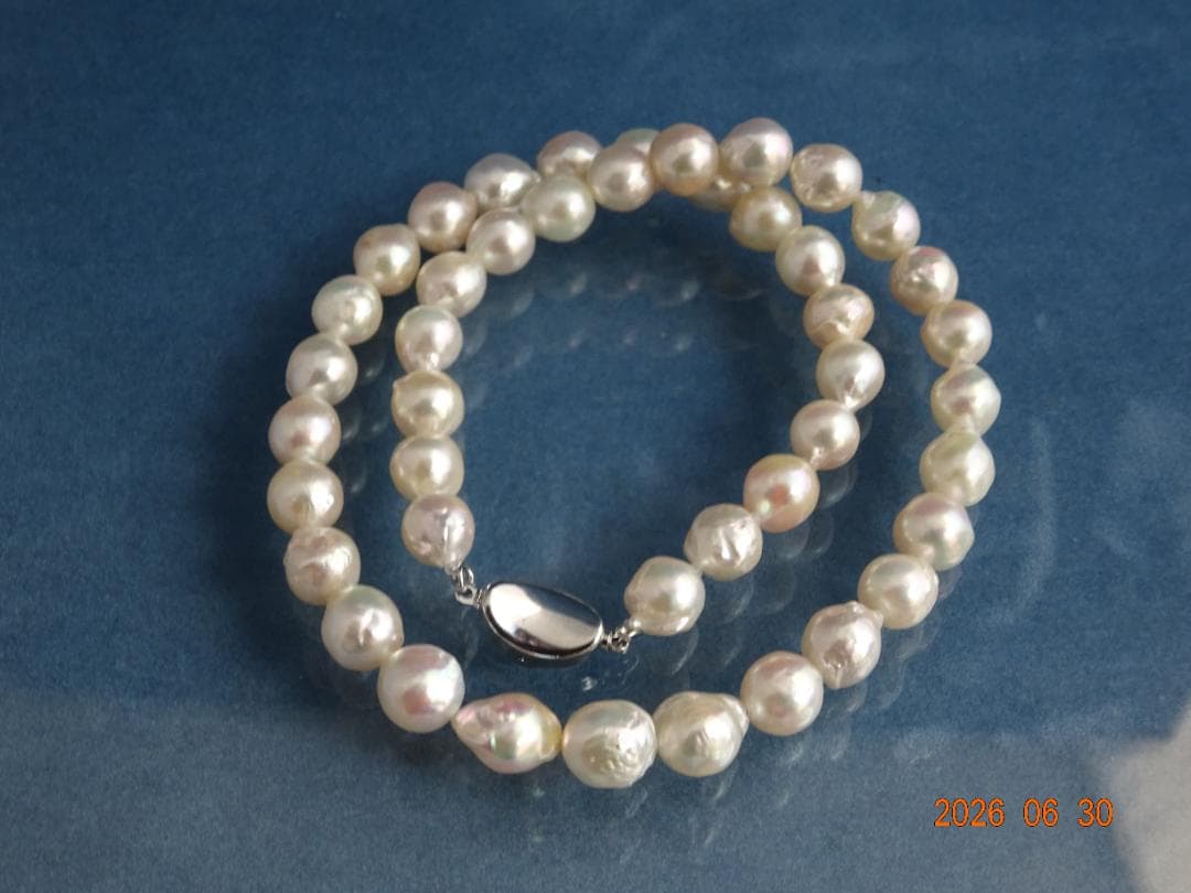 Akoya pearl necklace with 8-8.5mm pearls and silver one-touch SV925 rhodium clasp