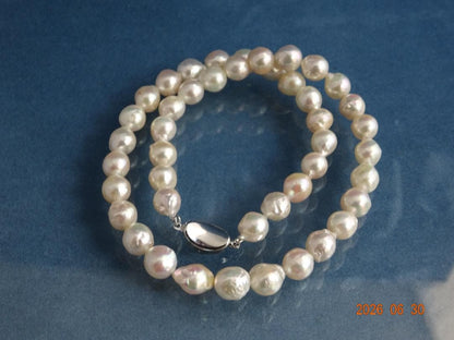 Akoya pearl necklace with 8-8.5mm pearls and silver one-touch SV925 rhodium clasp