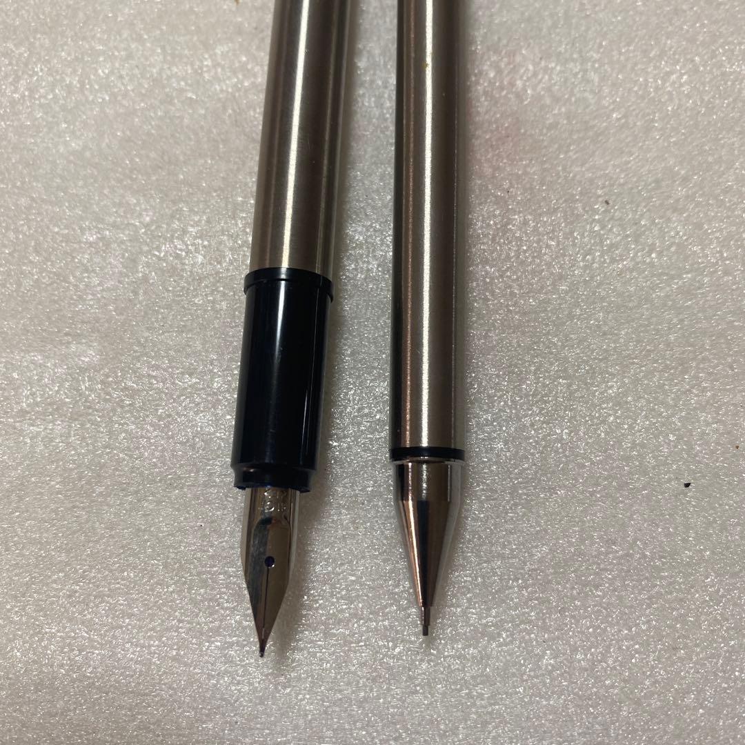 Pilot fountain pen and mechanical pencil set with sleek black barrels and silver accents