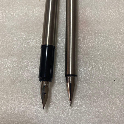 Pilot fountain pen and mechanical pencil set with sleek black barrels and silver accents