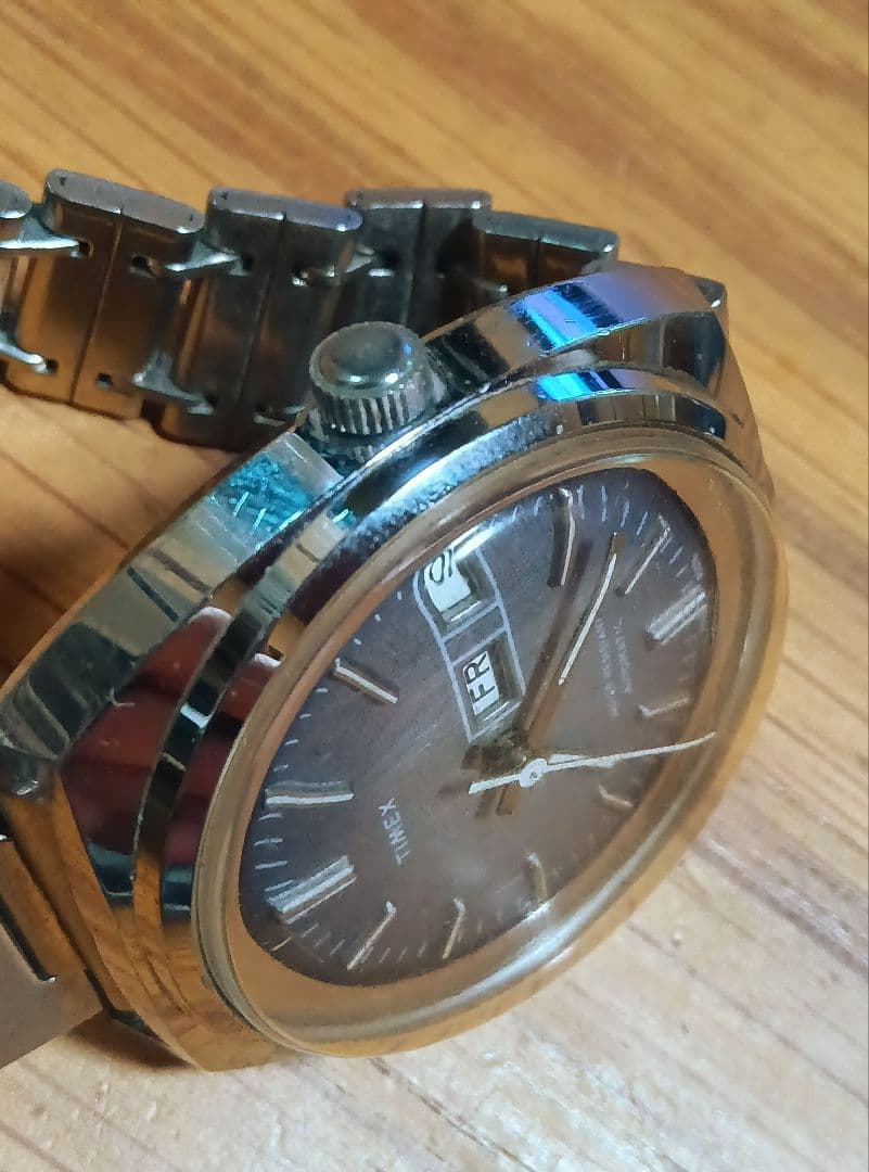 TIMEX Vintage Day-Date Dark Gray Dial AT Automatic Men's Watch — Japanese