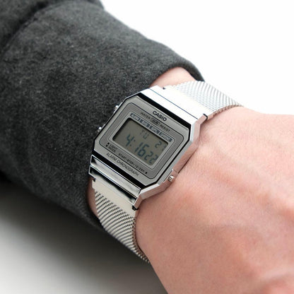 CASIO Digital Silver Retro Quartz Men's Watch — Japanese