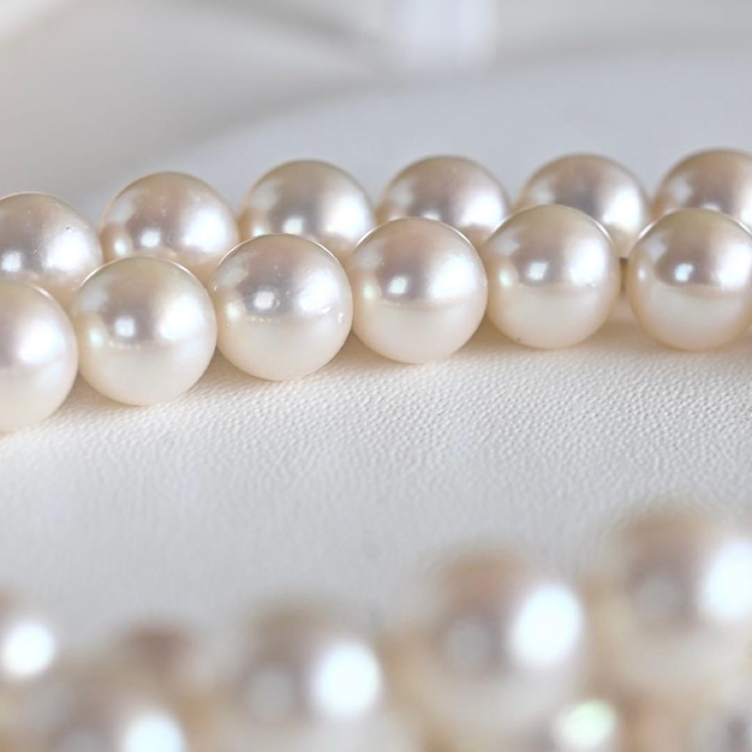 Highest grade Tasaki K14WG necklace with 8.0mm white Akoya pearls and 42cm length
