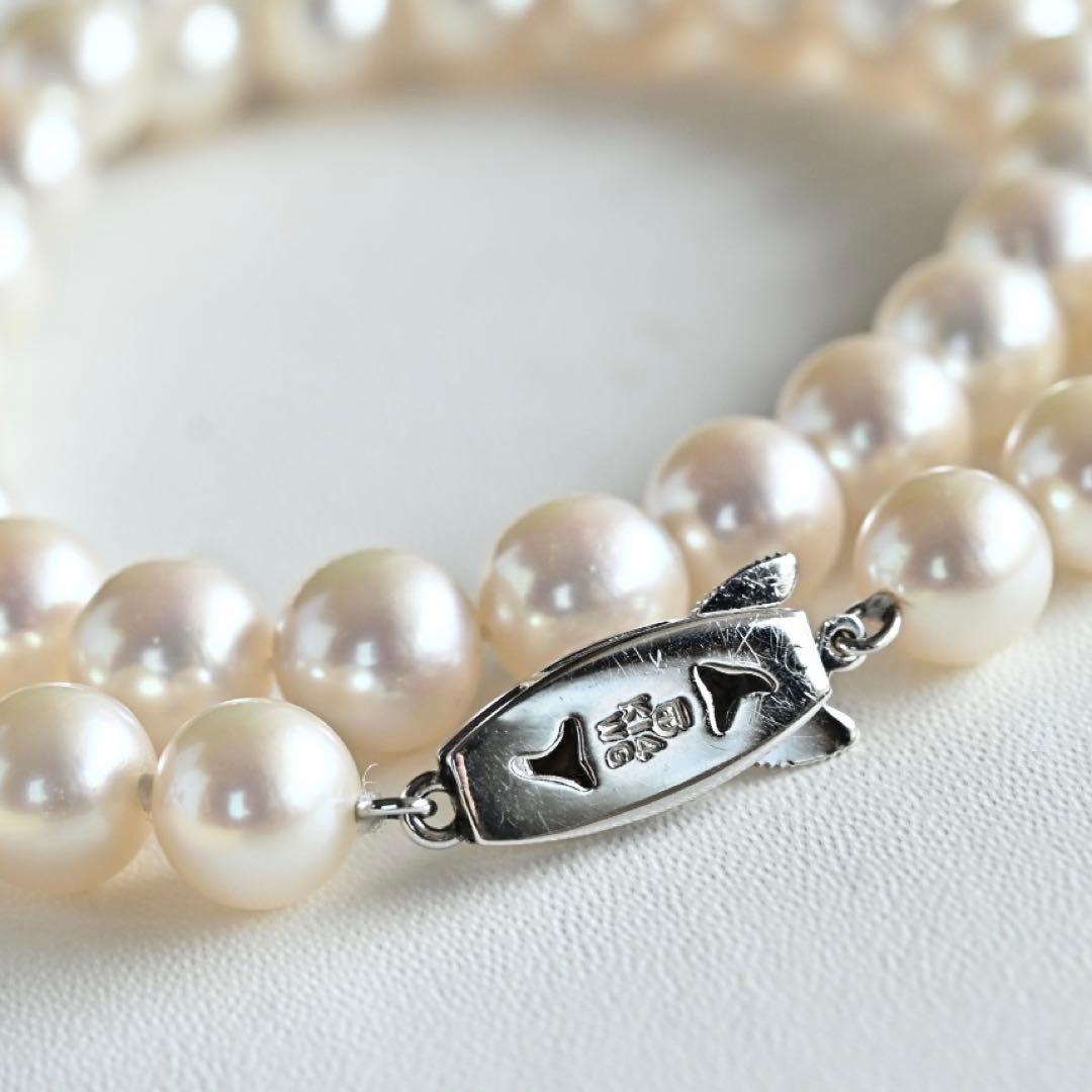 Highest grade Tasaki K14WG necklace with 8.0mm white Akoya pearls and 42cm length