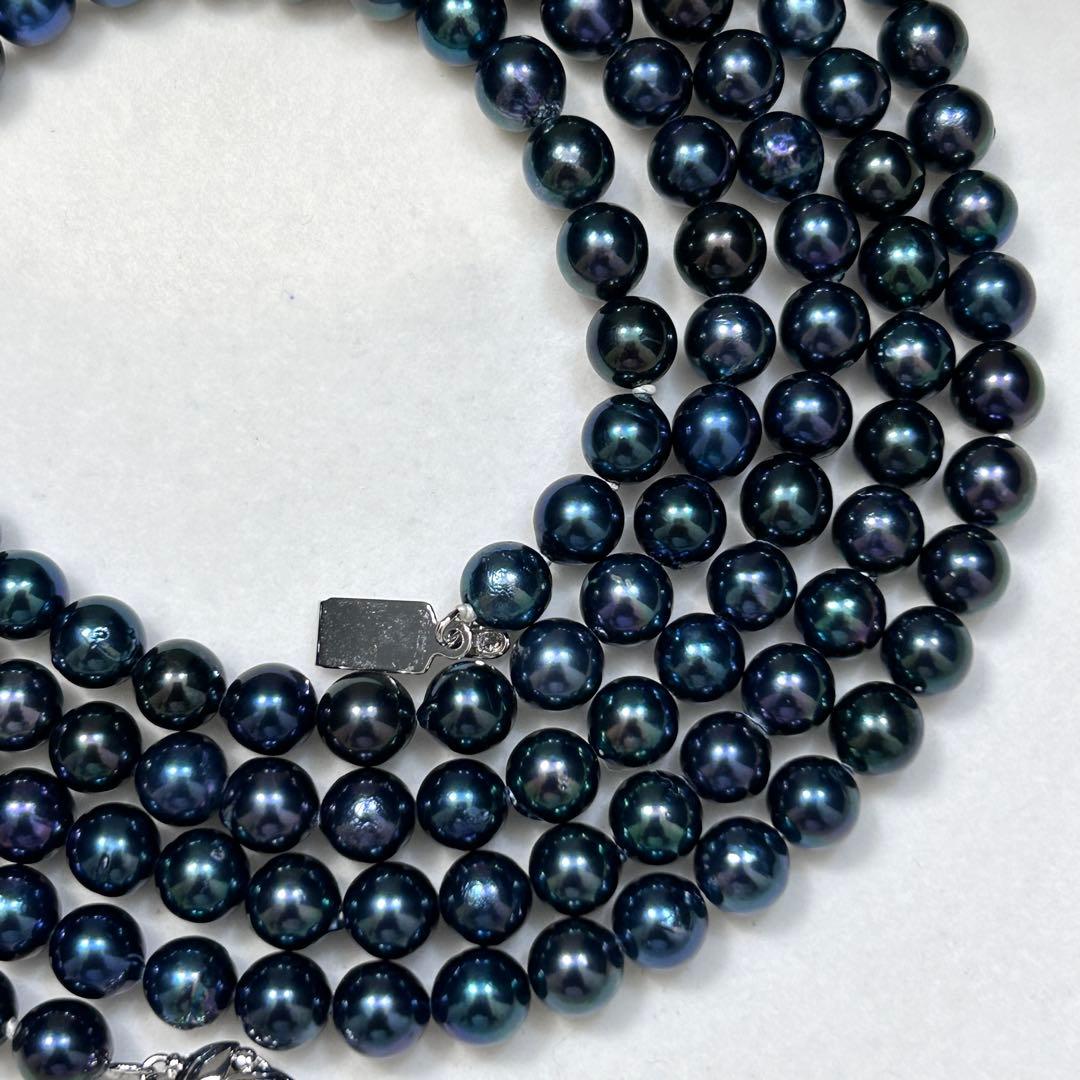 Super Long Akoya Pearl Necklace with 6.5mm pearls, 123cm length, sterling silver clasp