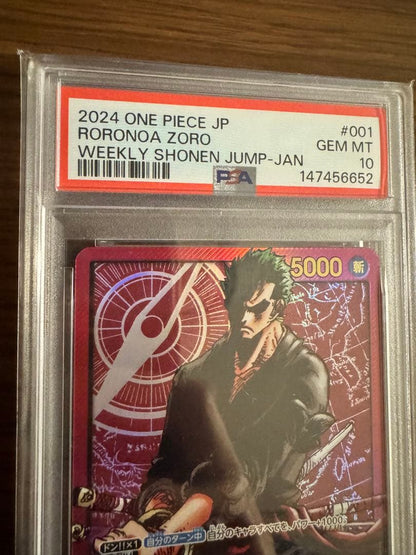 PSA 10 One Piece Zoro L — OP01-001 — Japanese