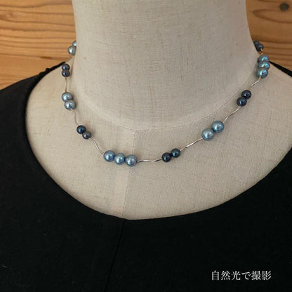 Akoya pearl necklace with 5-7mm pearls and silver 925 clasp, approximately 42cm long