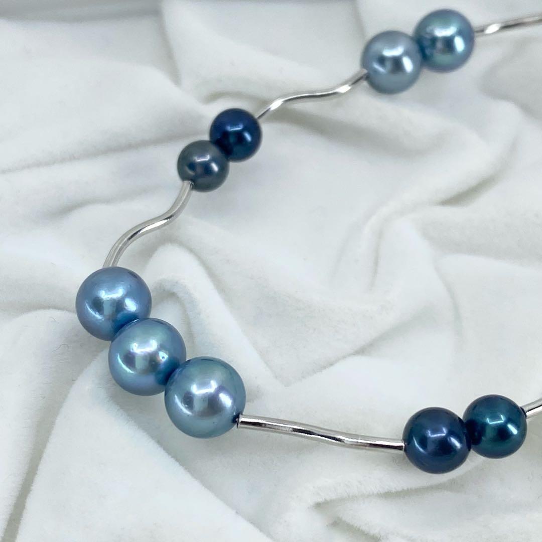 Akoya pearl necklace with 5-7mm pearls and silver 925 clasp, approximately 42cm long