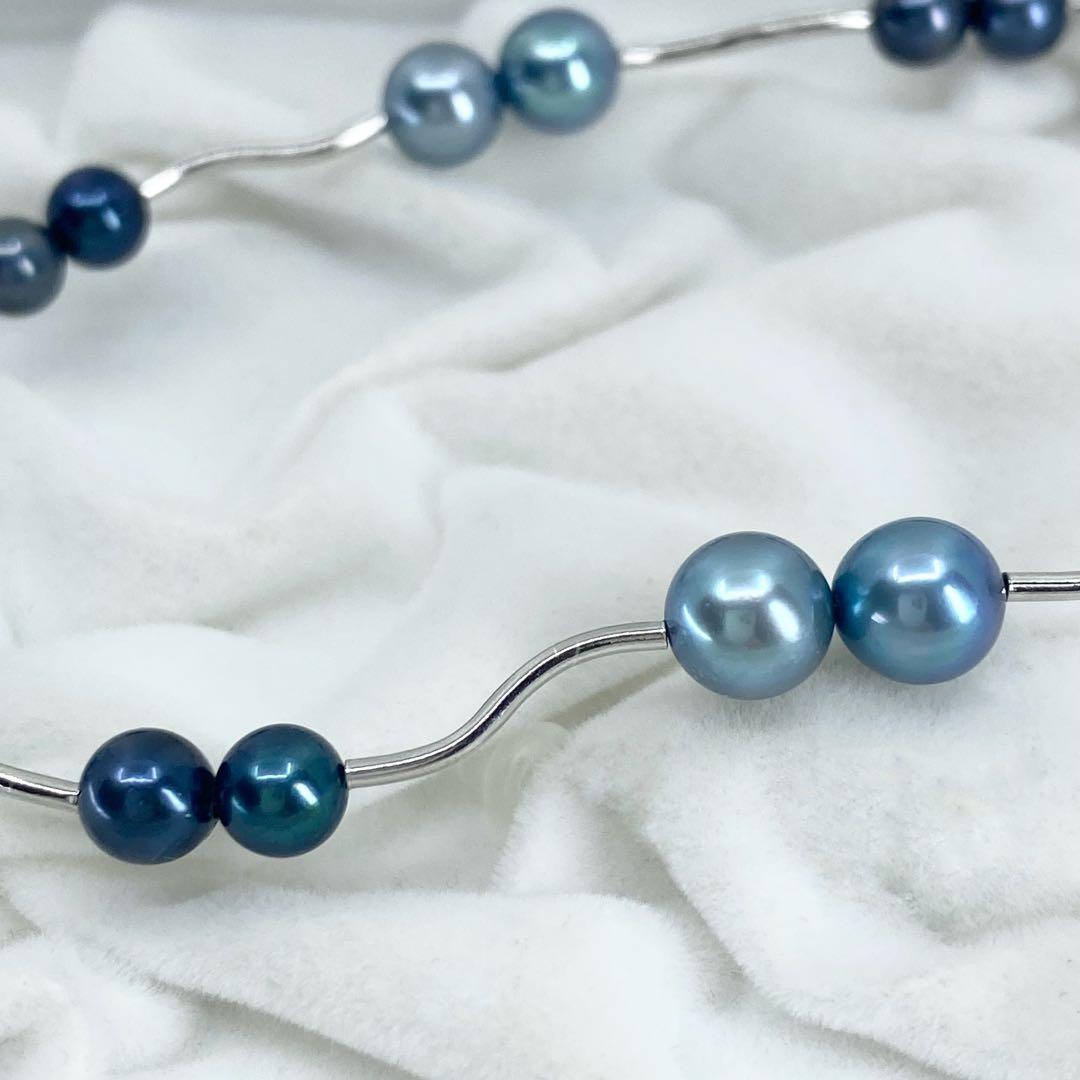 Akoya pearl necklace with 5-7mm pearls and silver 925 clasp, approximately 42cm long