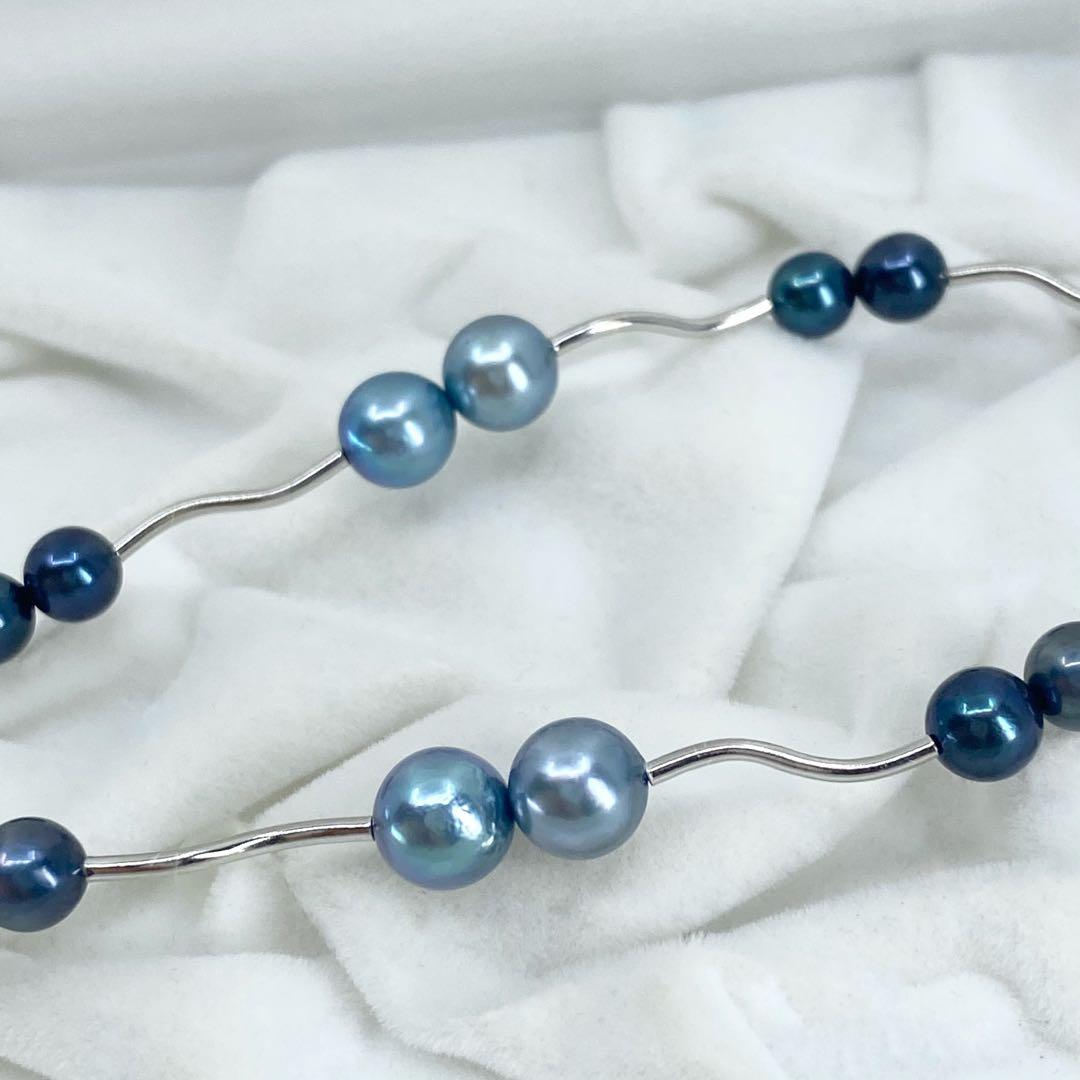 Akoya pearl necklace with 5-7mm pearls and silver 925 clasp, approximately 42cm long