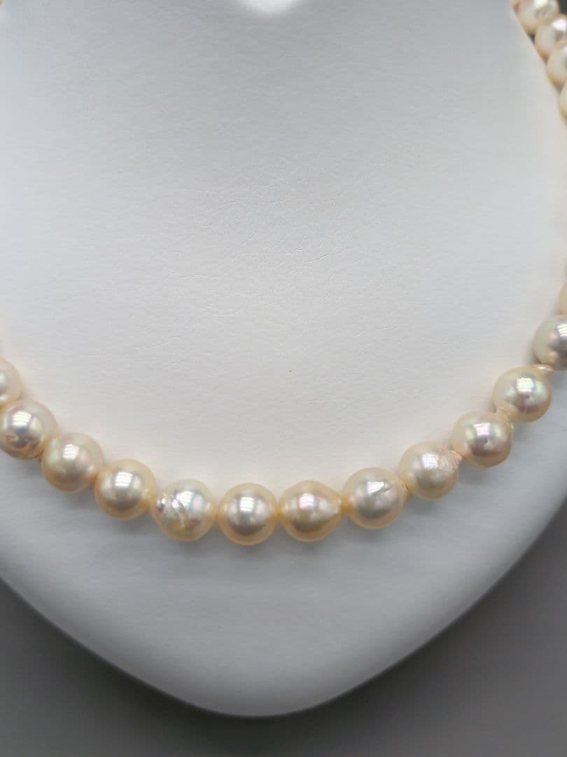 Akoya genuine pearl necklace 8.5–9mm Aurora Champagne series 42.2cm with silver clasp