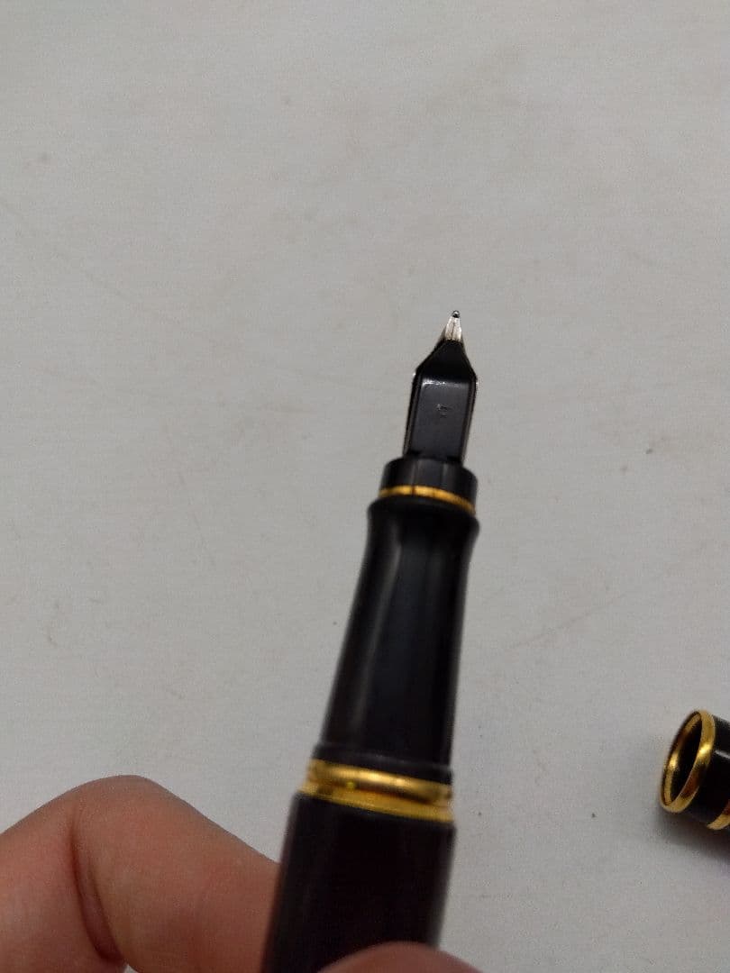 Waterman fountain pen with black body and gold accents, manufactured in France