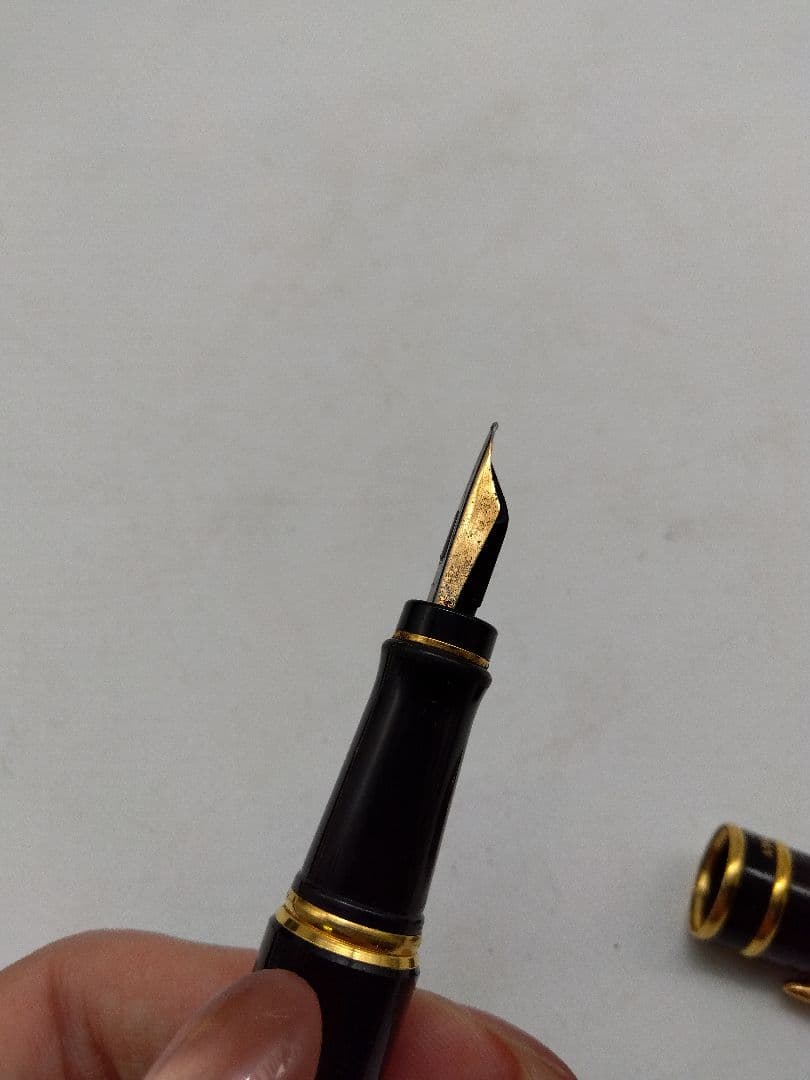Waterman fountain pen with black body and gold accents, manufactured in France