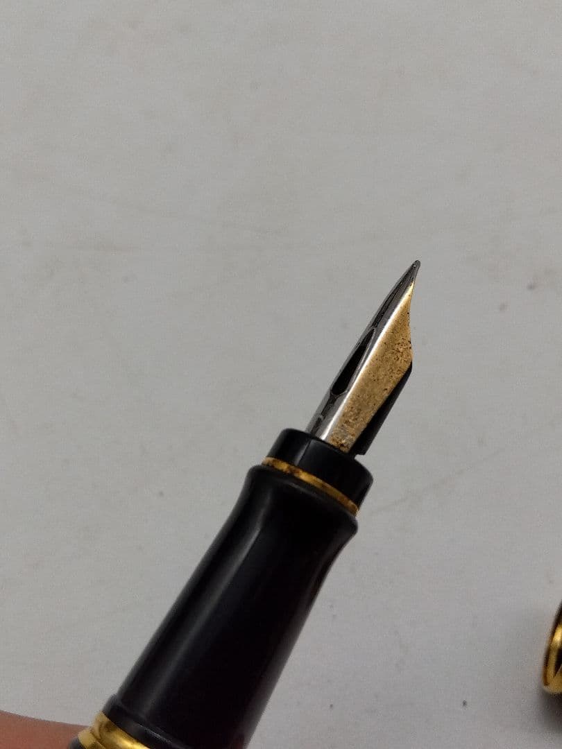 Waterman fountain pen with black body and gold accents, manufactured in France