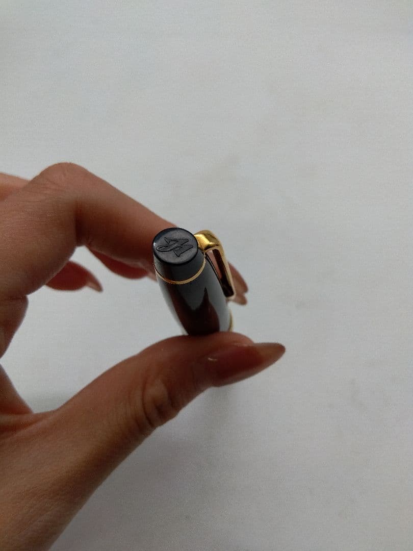 Waterman fountain pen with black body and gold accents, manufactured in France