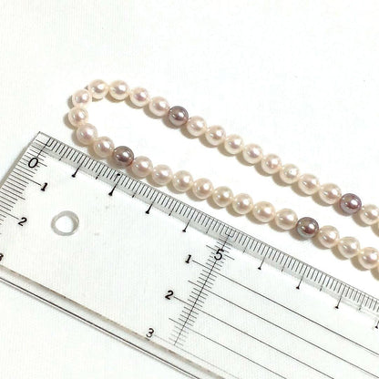 Akoya pearl amethyst fringed lariat necklace with gold-colored metal and freshwater pearl fringe