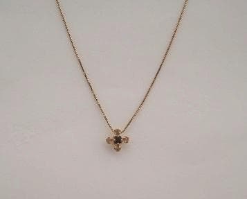 agete Necklace with dark and light brown stones and K10 plate inscription close-up