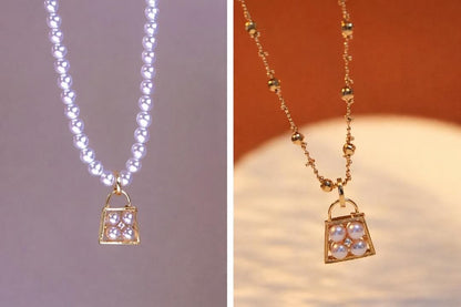 Law K18YG yellow gold heart pendant necklace with 5-5.5 mm Akoya pearl charm
