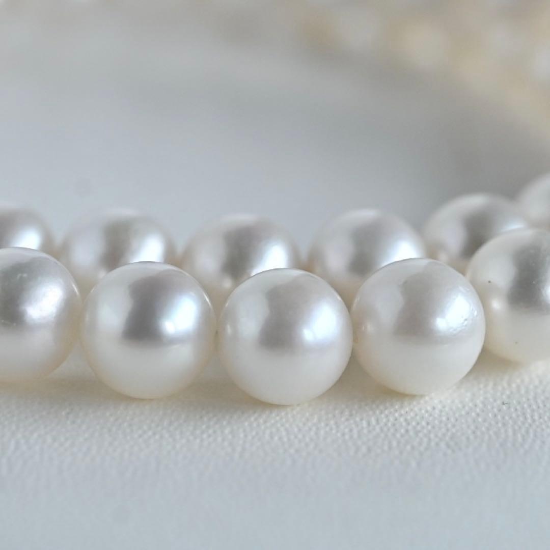 Highest grade Hanadama Taasaki Akoya Pearl Necklace with 7mm pearls and 41.5 cm length