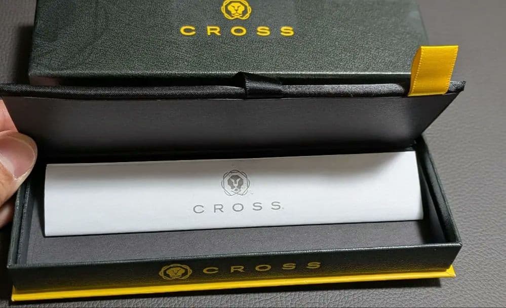 CROSS ballpoint pen with black ink in test writing condition shown on white background