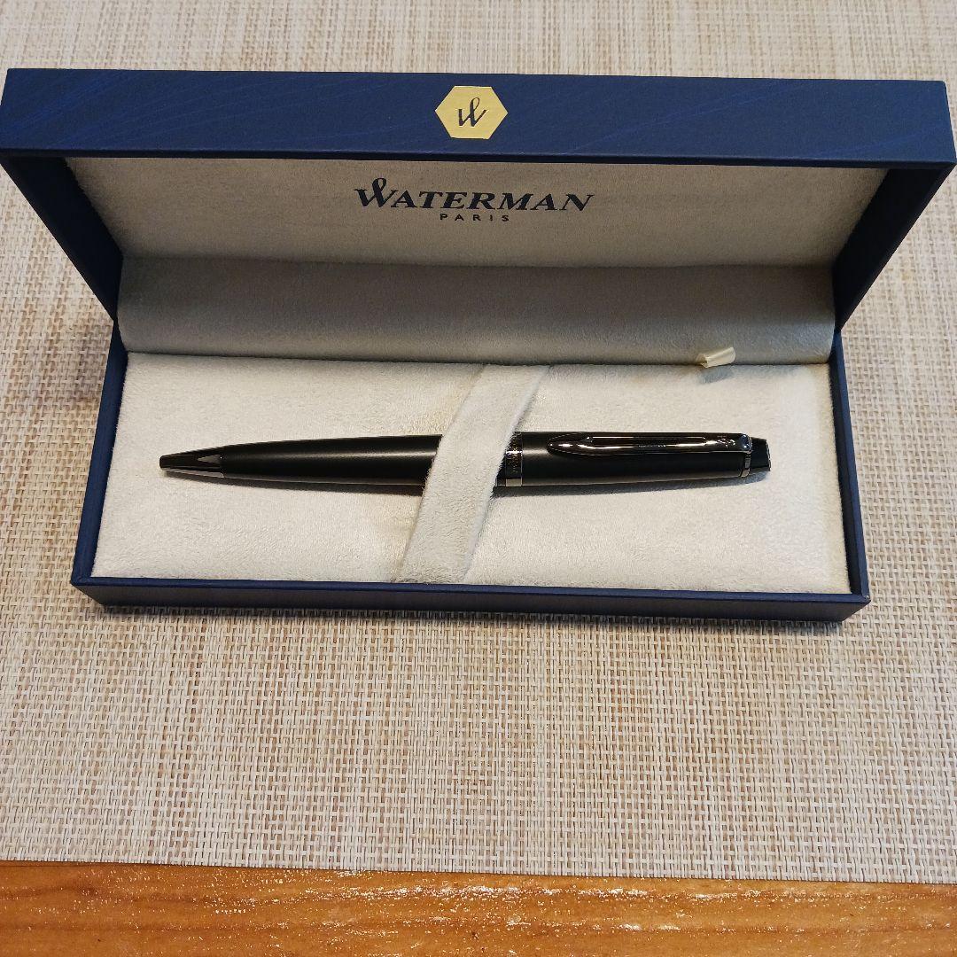 Waterman Expert ballpoint pen in matte black finish with sleek body and silver clip
