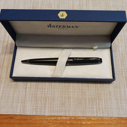 Waterman Expert ballpoint pen in matte black finish with sleek body and silver clip