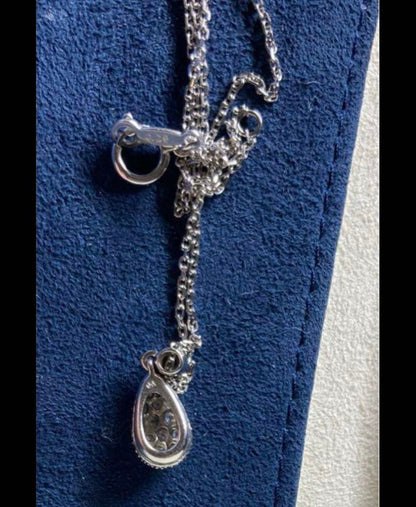Mikimoto K18WG diamond pendant necklace in 18 karat white gold with 40 cm chain length