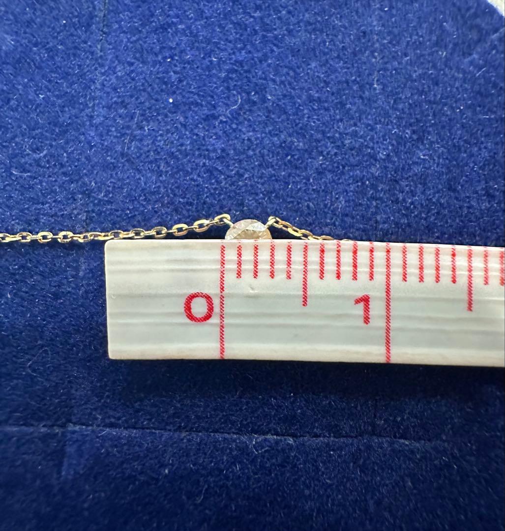 Agete K18 gold diamond necklace 0.1ct with 40cm length and 0.3cm top size