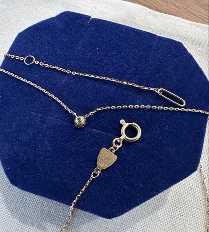 Agete K18 gold diamond necklace 0.1ct with 40cm length and 0.3cm top size