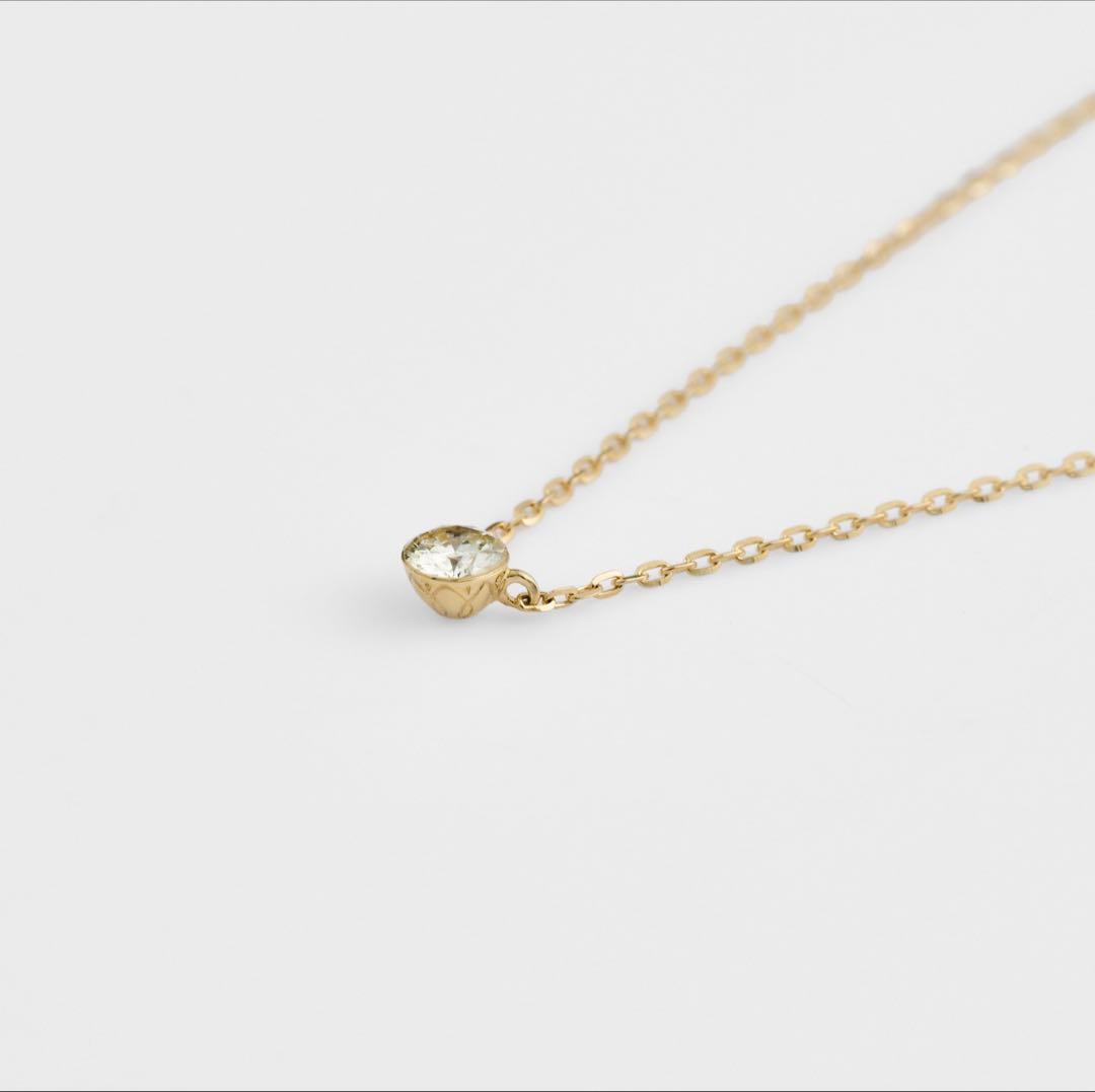 Agete K18 gold diamond necklace 0.1ct with 40cm length and 0.3cm top size
