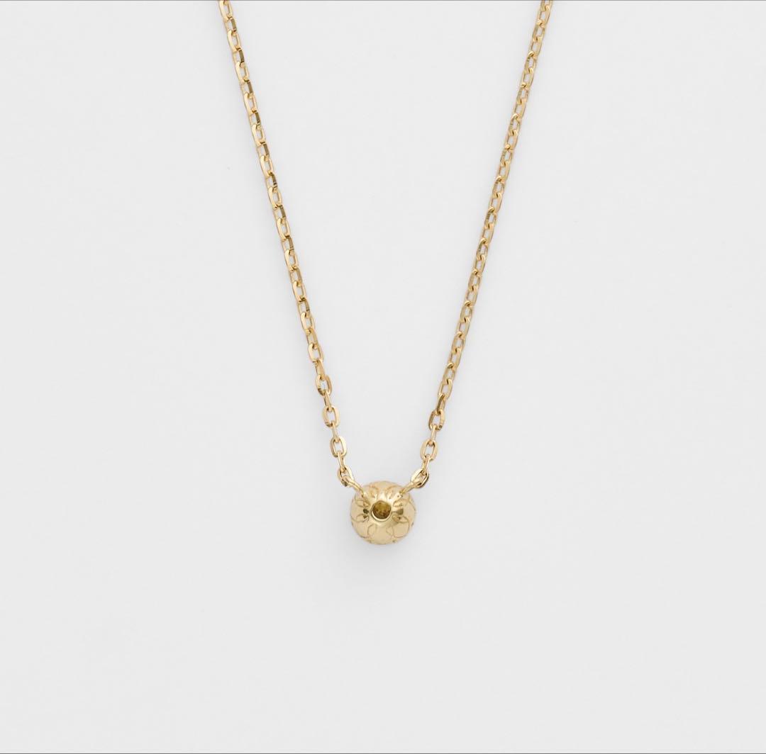 Agete K18 gold diamond necklace 0.1ct with 40cm length and 0.3cm top size