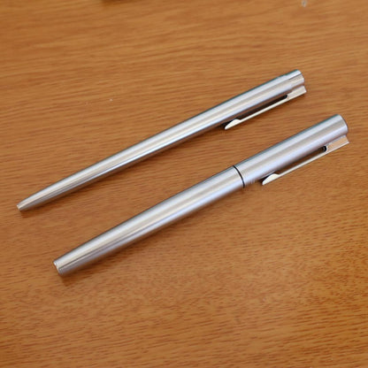 Vintage Waterman silver metal fountain pen and ballpoint pen set with EF nib and cartridge converter