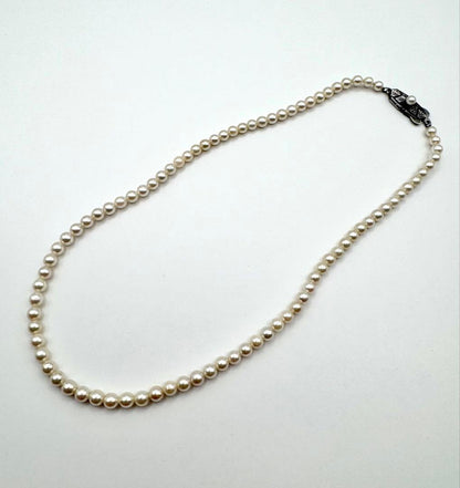 Mikimoto Baby Pearl Necklace with 3.8-4.5mm pearls measuring about 36cm in length weighing 10.9g