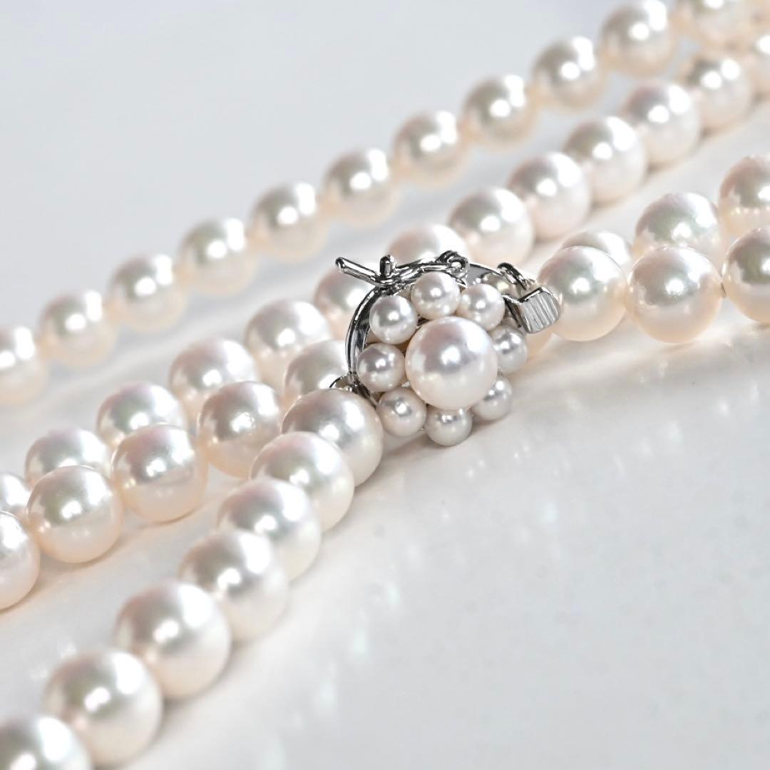 Highest grade Aurora Hanadama Tasaki Akoya long pearl necklace measuring 82 cm with 6.3 mm pearls