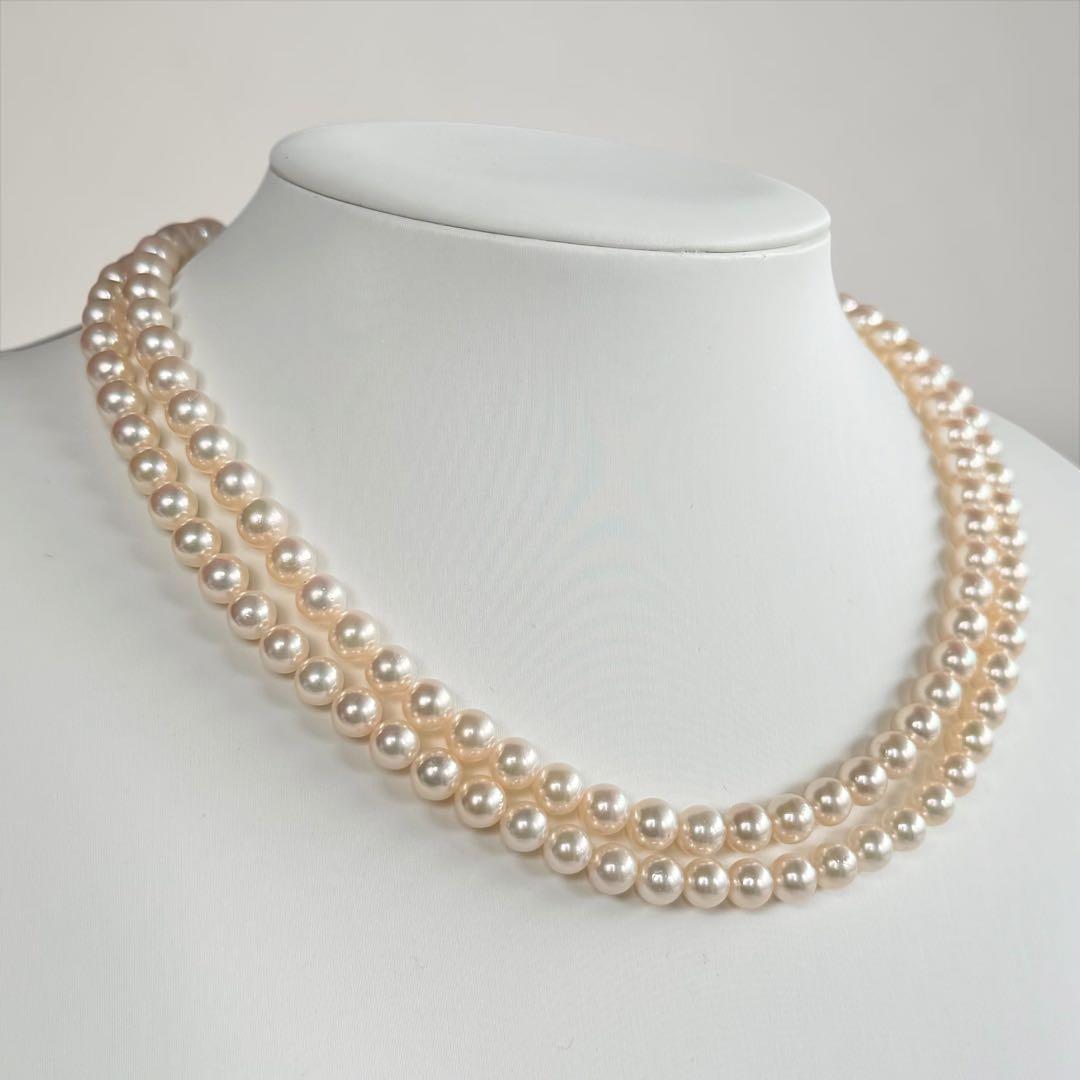 Highest grade Aurora Hanadama Tasaki Akoya long pearl necklace measuring 82 cm with 6.3 mm pearls