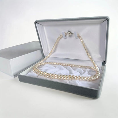 Highest grade Aurora Hanadama Tasaki Akoya long pearl necklace measuring 82 cm with 6.3 mm pearls