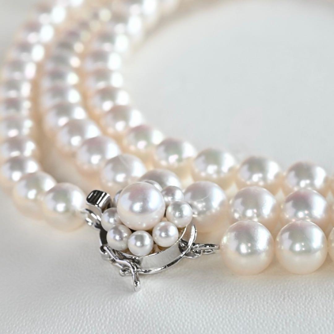 Highest grade Aurora Hanadama Tasaki Akoya long pearl necklace measuring 82 cm with 6.3 mm pearls