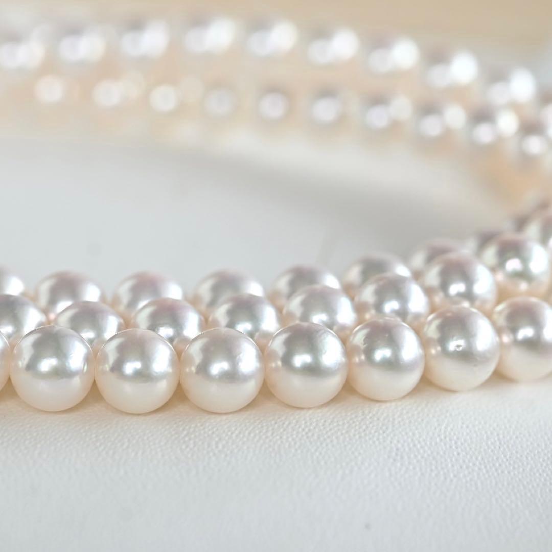 Highest grade Aurora Hanadama Tasaki Akoya long pearl necklace measuring 82 cm with 6.3 mm pearls