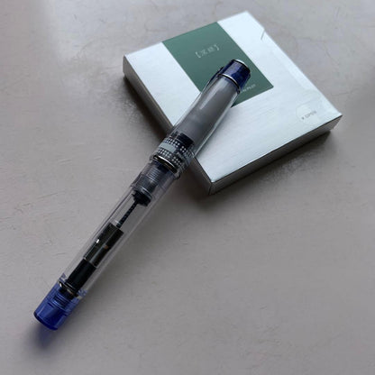 Pilot Prella fountain pen in transparent blue with fine nib and Converter 50 from the Colorful Aoi series