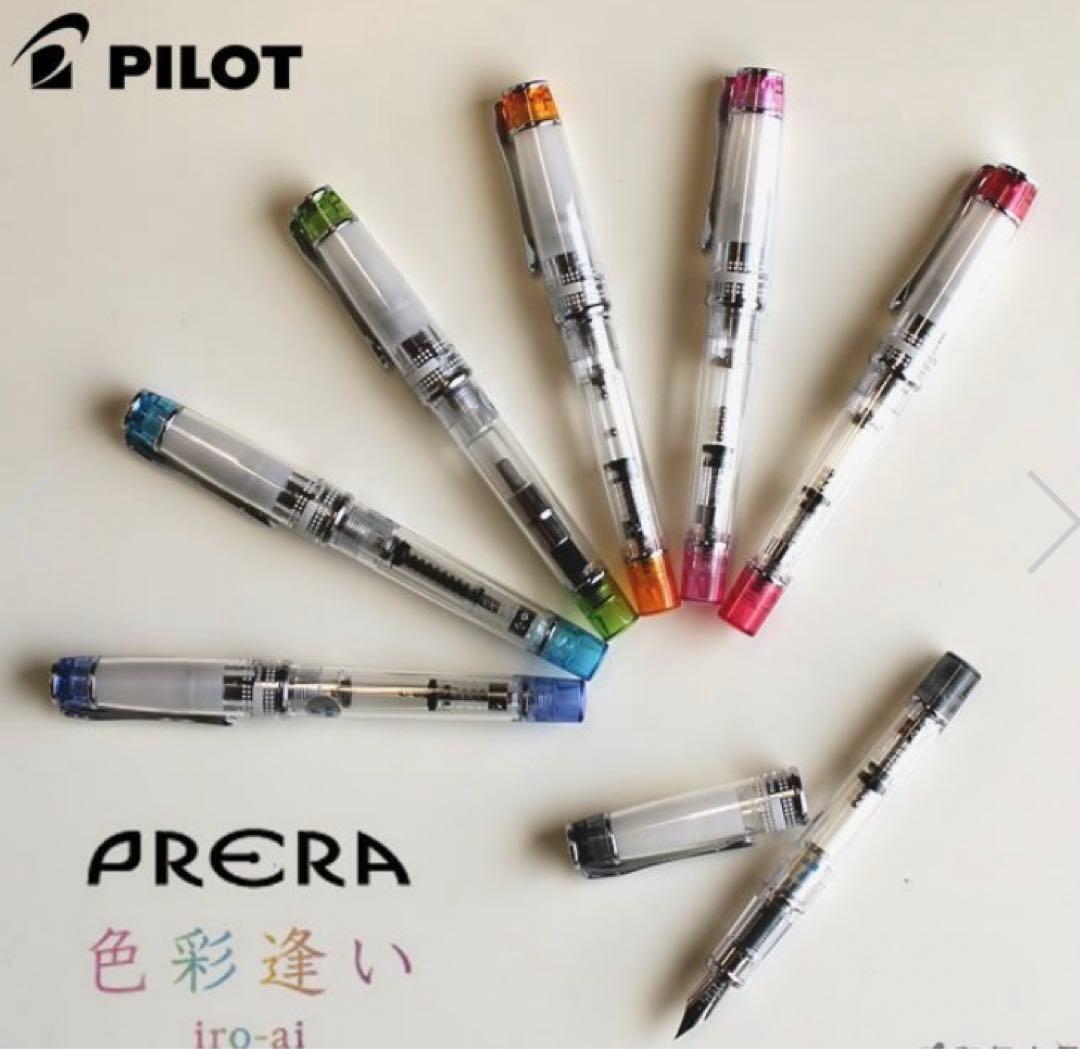 Pilot Prella fountain pen in transparent blue with fine nib and Converter 50 from the Colorful Aoi series